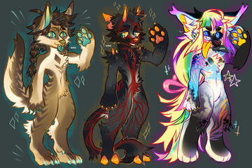 Anthro adoptable trio