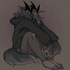 shaded monochrome fullbody sketch w/ super simple bg